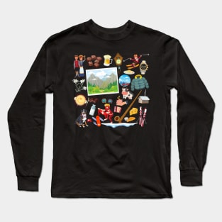 Switzerland Travel Icon Long Sleeve T-Shirt